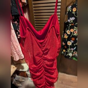 Red sparkly dress